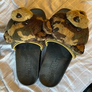Jeremy scott X adidas adilette slide 'camo teddy'